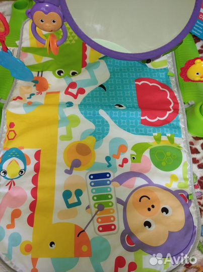 Детский игровой коврик с пианино fisher price