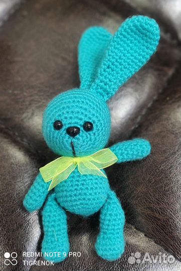 Мягкая игрушка заяц, амигуруми, hand made