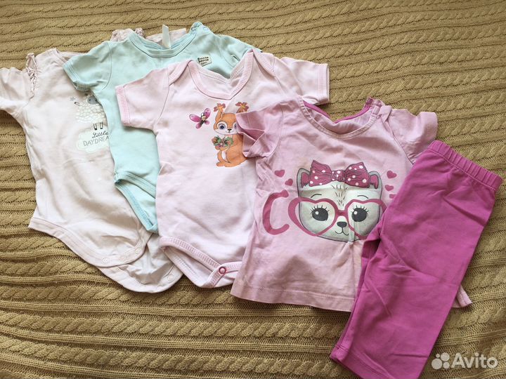 Вещи для девочки пакетом от 0 до 2 лет