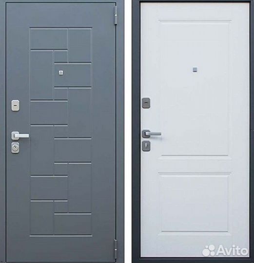 Дверь входная серая металлическая Арсенал