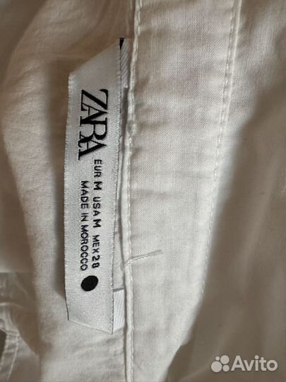 Белое хлопковое платье Zara M