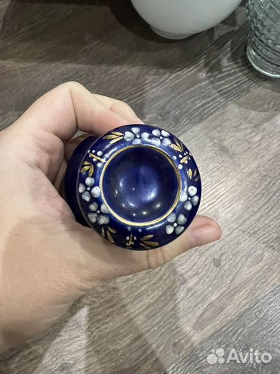 Чайница винтажная с ручной росписью СССР