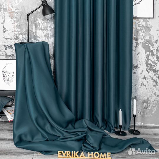 Шторы блэкаут Амадео Морская волна новые пошив