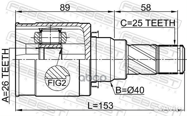 ШРУС внутренний 26X40X25 mitsubishi mirage 14