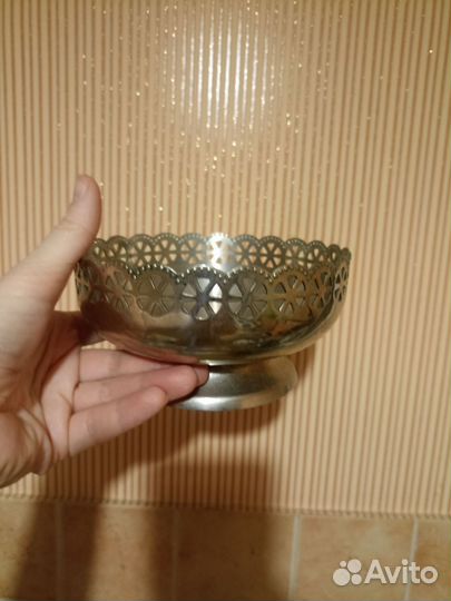 Конфетница мельхиор/золото СССР