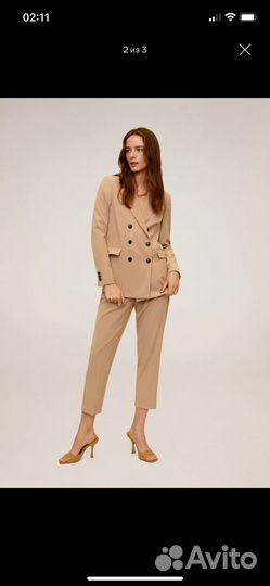 Пиджак женский 42 44 Mango кожаный ремень Zara