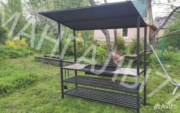 Мангал с печью под казан