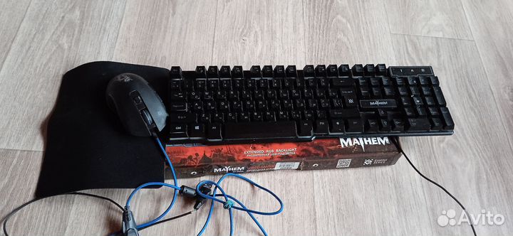 Игровая мышь и клавиатура с подсветкой +Коврик