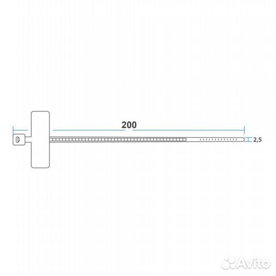 Хомут кабельный 2.5х200 нейл. под маркер бел. (уп