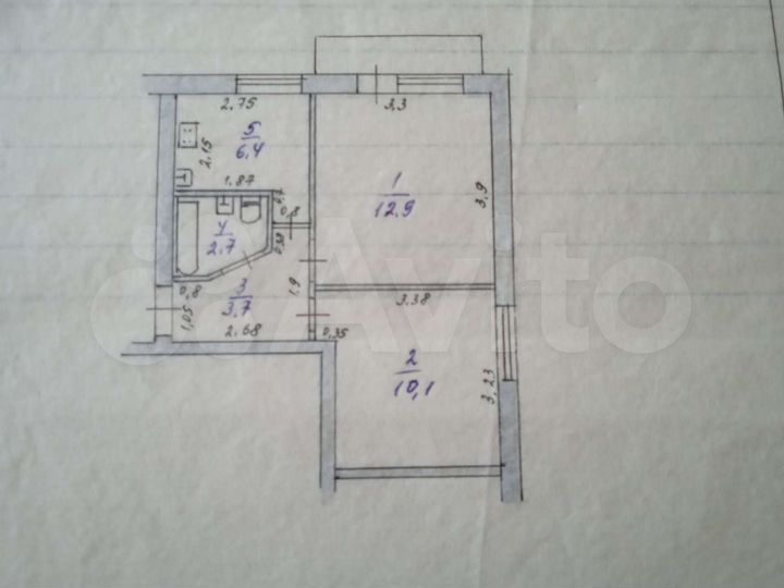 2-к. квартира, 35,8 м², 4/5 эт.