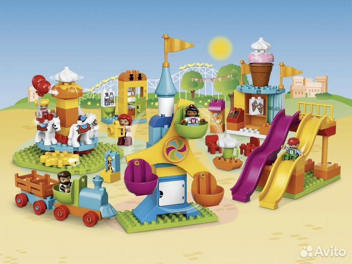 Новый Lego Duplo 10840 Большой парк аттракционов