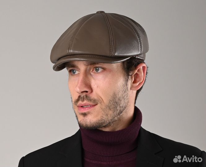 Кепка кожаная восьмиклинка