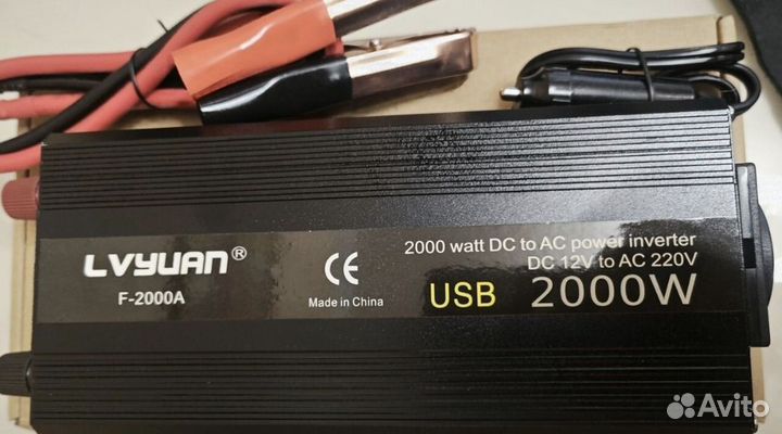 Преобразователь Инвертор 12V 220V USB2600,2000Вт