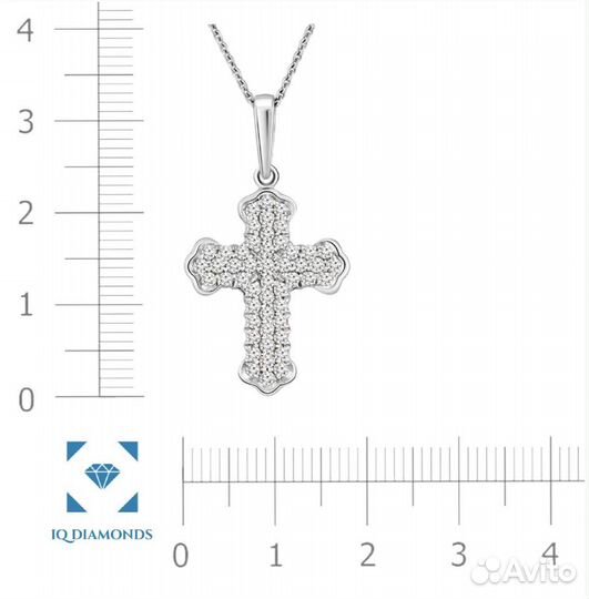 Крест с выращенными бриллиантами 0.751 ct