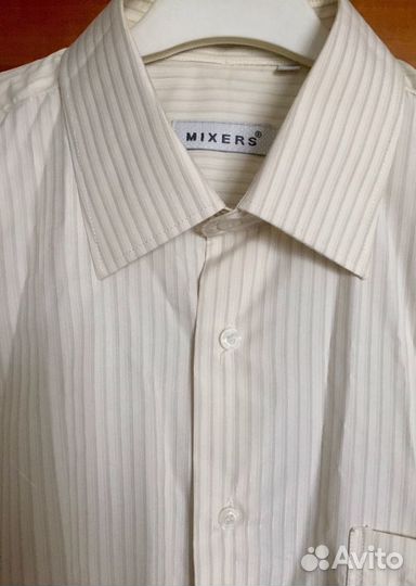 Рубашка мужская бежевая в полоску mixers 43/184раз