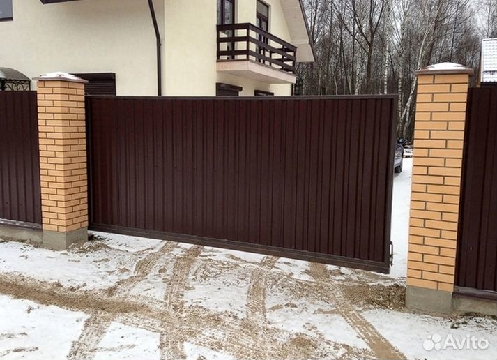 Откатные ворота с установкой