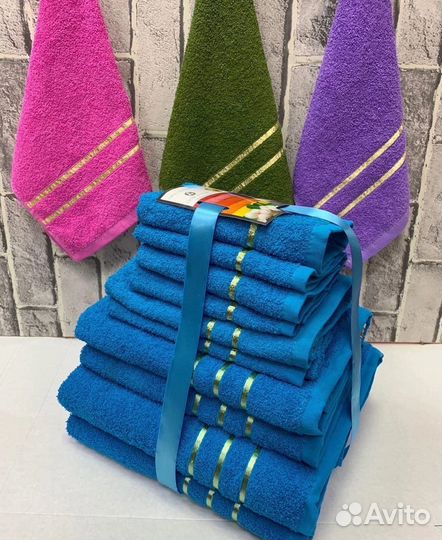 Набор банных махровых полотенец Новые 10в1