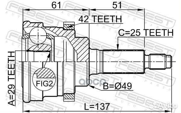 ШРУС наружный 29X49X25 suzuki liana 01- 0710029A42