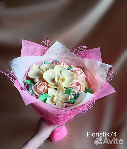 Съедобные букеты цветы из зефира и шоколада