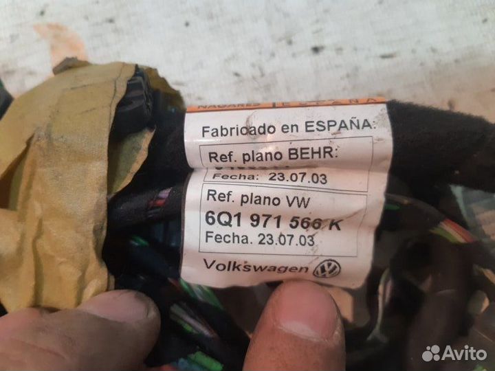 Электропроводка Volkswagen Polo 5 2009-2020