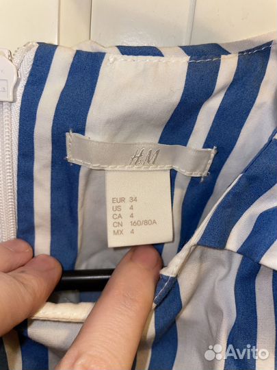 Хлопковая блузка h&m размер s/xs