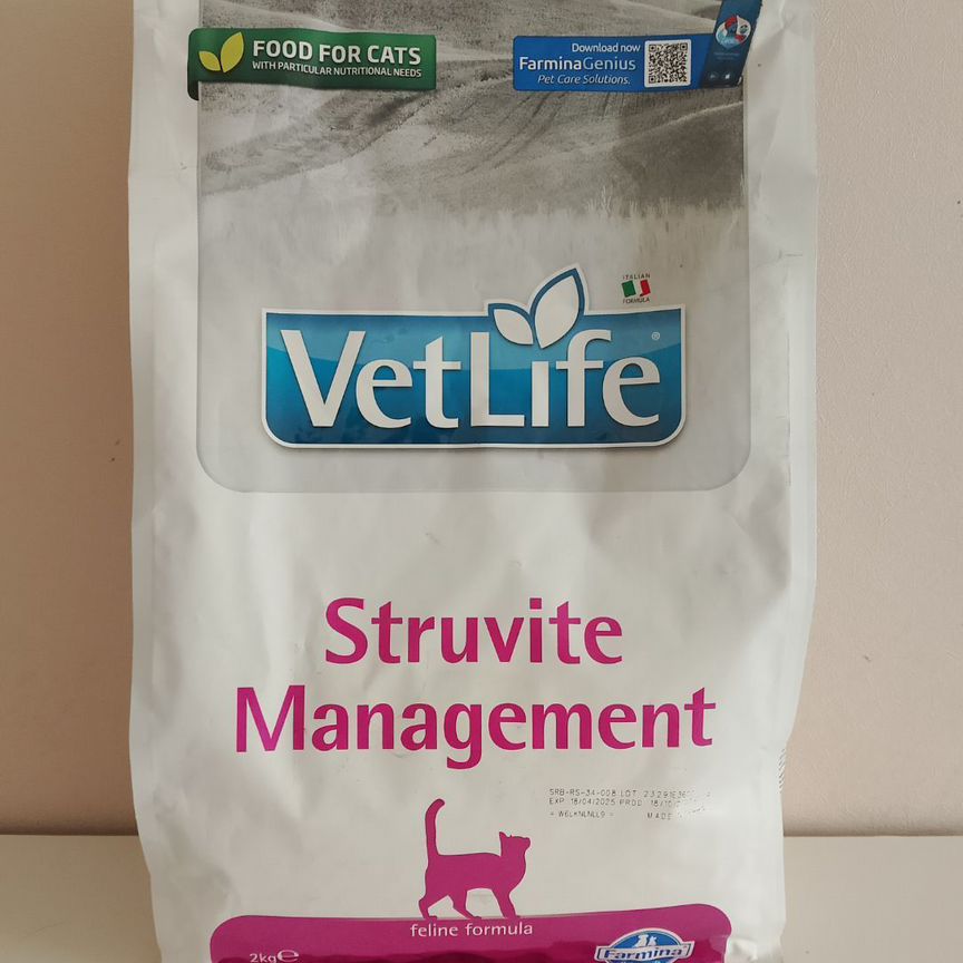 Корм для кошек Farmina VetLife Struvite Management