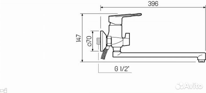 Смеситель для ванны с душем SL134-006E