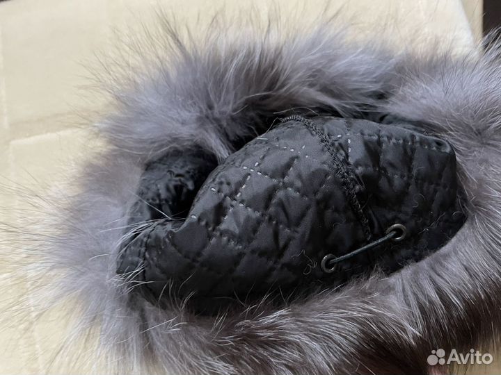 Шапка зимняя меховая женская чернобурка