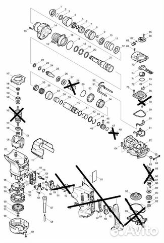 Отбойник makita hr4501c по запчастям