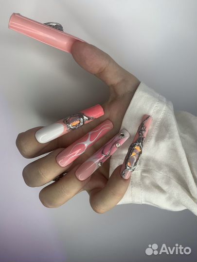 Маникюр наращивание ногтей