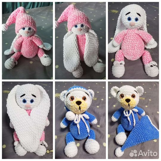 Плюшевый зайчик и мишка