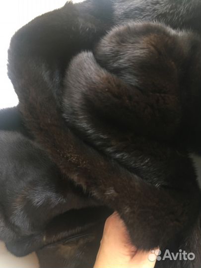 Шуба норковая с капюшоном