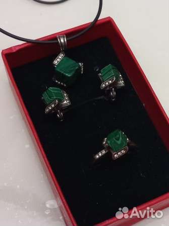 Комплект украшений серьги, кольцо, кулон новый