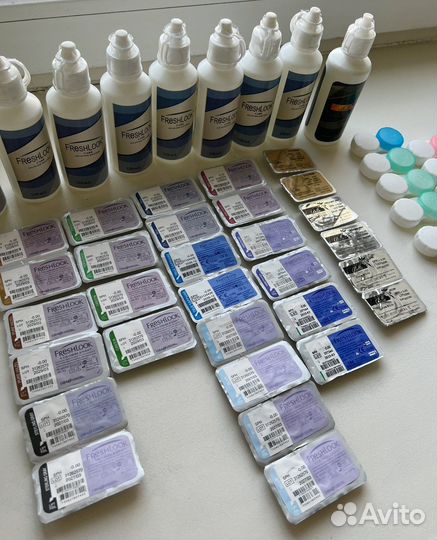 Цветные линзы Fresh Look, контейнер и раствор