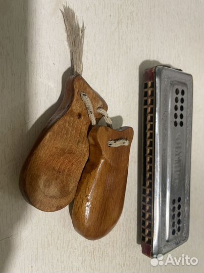 Губная гармошка olympia Германия и кастаньеты