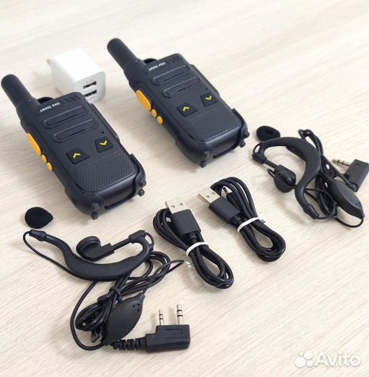 Легкая рация с наушником, комплект 2 штуки