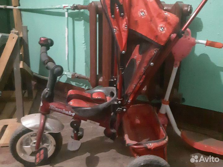 Трехколесный детский велосипед с ручкой бу