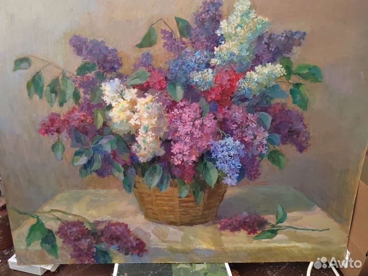 Картина маслом сирень