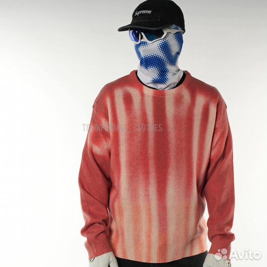 Свитер Supreme Blurred Logo sweater красный