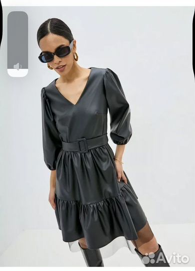 Платье кожанное вечернее