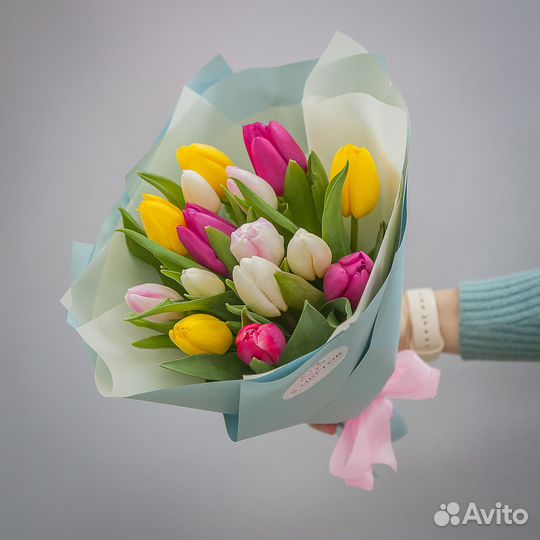 Букет 15 тюльпанов микс - Корпоративный, цветы дос