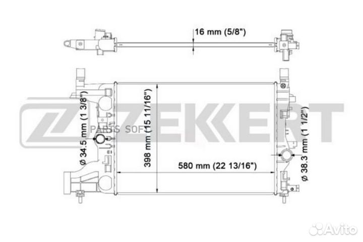 Радиатор охлаждения Опель Астра J 09