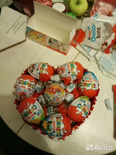 Сердце из киндеров