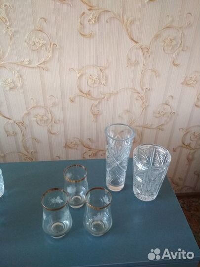 Хрустальные рюмки и вазы СССР