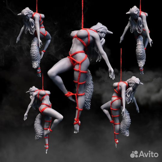 Фигурка девочка шибари с лисьим хвостом