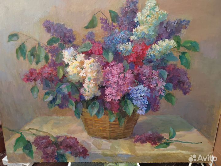 Картина маслом сирень