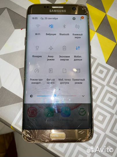 Galaxy s 7 edge дисплей без дефектов. Стекло разб