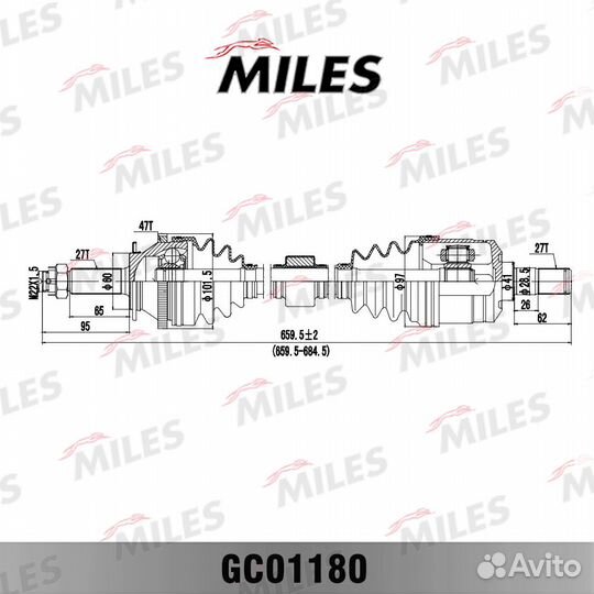 Привод в сборе hyundai sonata EF 04- (тагаз) 2.7 л