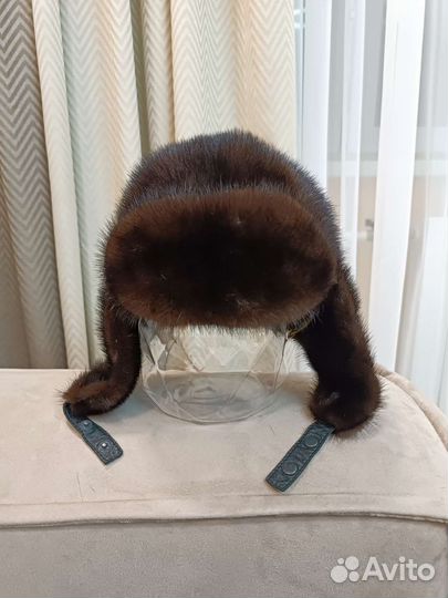 Шапка ушанка норковая женская