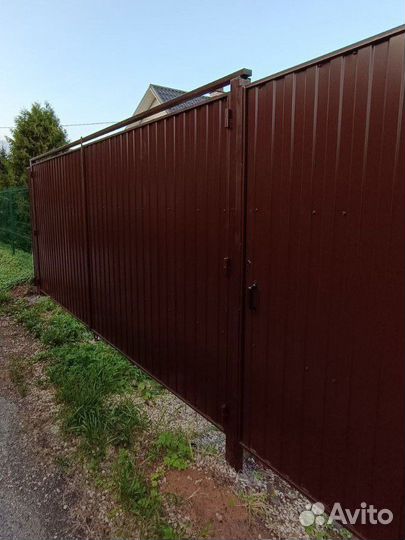 Забор, ворота 4 м, калитка - под ключ